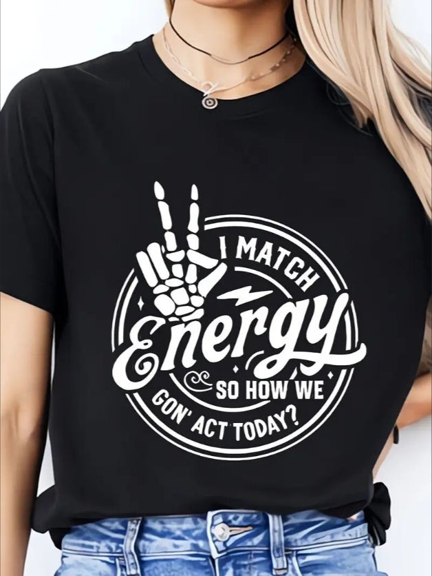 Women's Graphic T-Shirt Short-sleeved Energy
