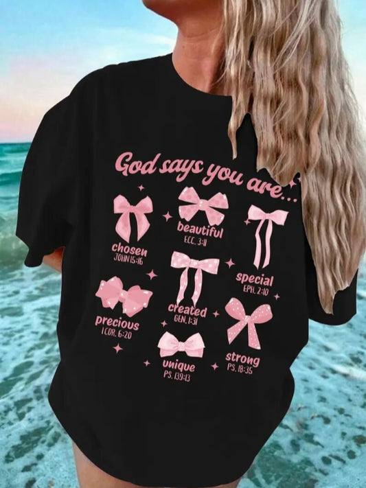 Women's Graphic T-Shirt - Stylish Short-Sleeved Fashion Top