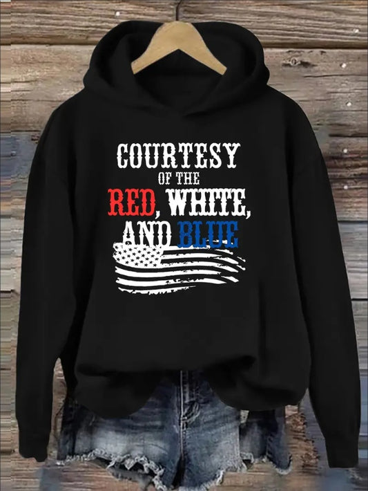 Stylish American Flag Print Hoodie - Soft, Casual, Long Sleeve Sweatshirt For Fall & Winter - Women's Comfortable Clothing For Outdoor Activities 16 Reviews 5.0 All Reviews Are From Verified Purchase