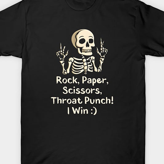 Throat Punched T-shirt, Novelty Clothing, Short Sleeves, Daily Wear And Vacation Style Shirts